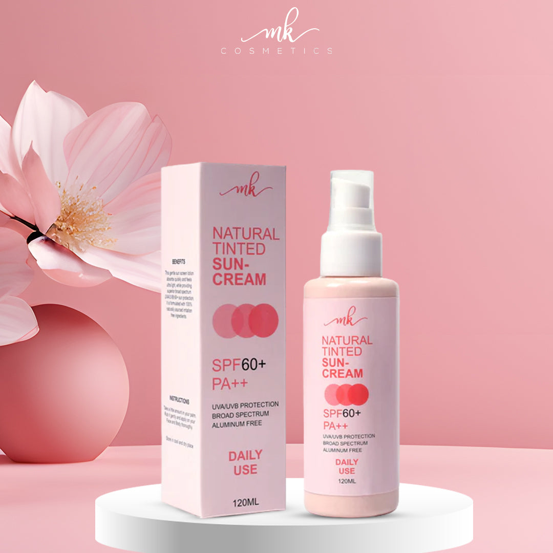 Natural Tinted Sun-Cream SPF60+ PA++ - 120ML – MK Cosmetics Pakistan