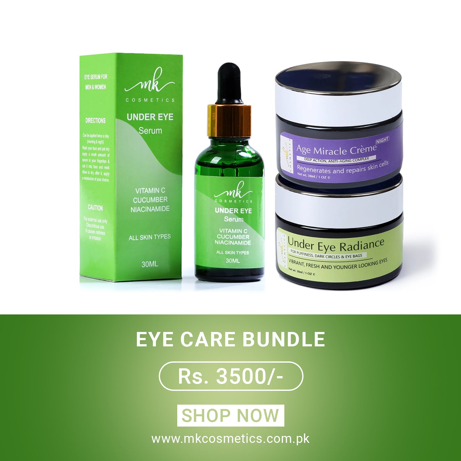 Eye Care Bundle MK Cosmetics Pakistan